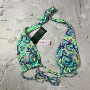 NEW Wild Fable Multiway Triangle Bikini Top Size S Green Purple Heart TARGET NWT